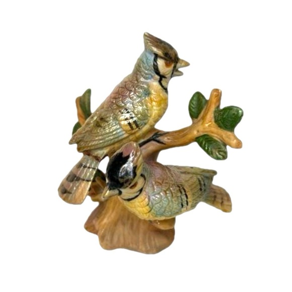 Blue Jays Giftcraft Fine Porcelain Blue Jays Figurine Vintage - Picture 1 of 6